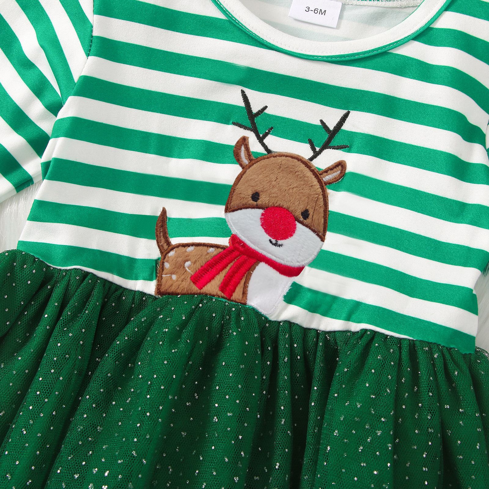 Christmas Fashion Deer Cotton Girls Dresses display picture 12