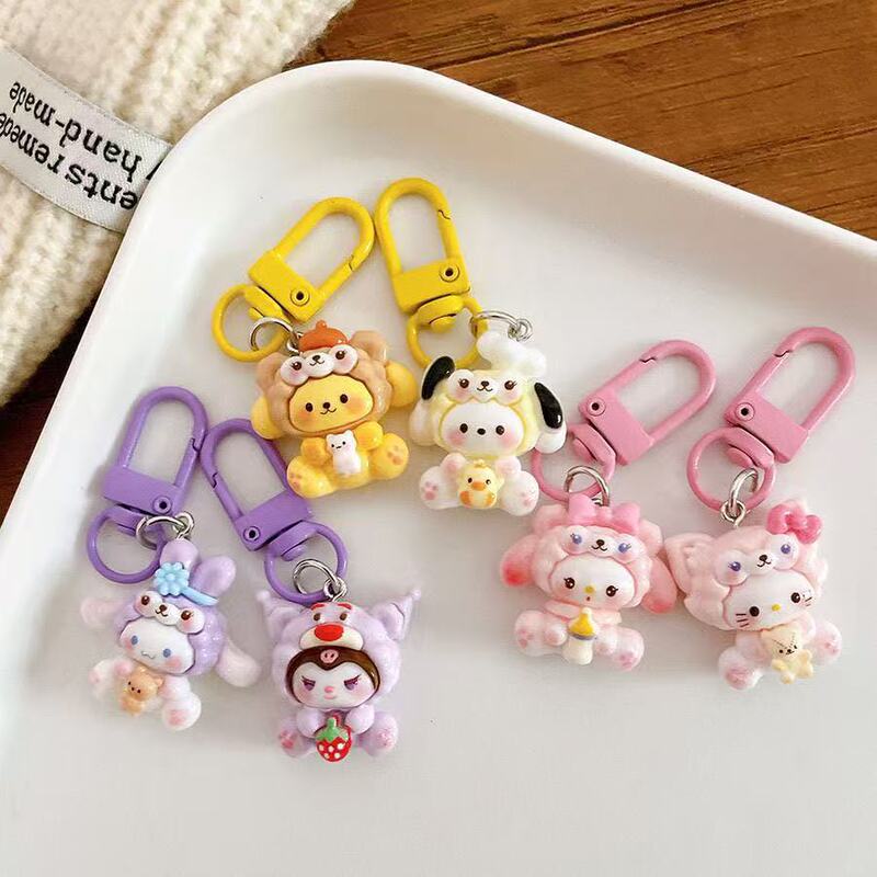 Cute Dress Sanrio Keychain Resin Girl Heart Student Schoolbag Pendant Girlfriend