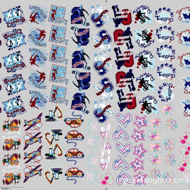 柯式烫画 环保烫画 冷热撕烫画 高温烫画 PET胶片烫画 白墨烫画