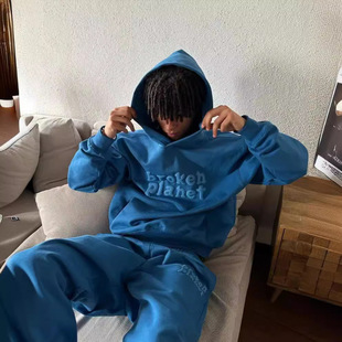 European and American Trendy High Street Hip-Hop Printed Couple Hoodies Men's Loose Versatile Casual Hooded Sweatshirt