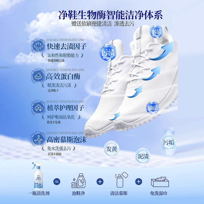 Limpiador en Espuma para Zapatillas Blancas de descontaminación en seco para zapatos de malla image 3