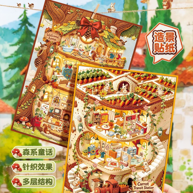 Yuxian miniature landscape sticker brand direct supply, offering a wonderful and relaxing 3.0 experience with its healing 3D stereoscopic scenes, a DIY stress-relieving toy Yuxian miniature landscape sticker brand direct supply, offering a wonderful and relaxing 3.0 experience with its healing 3D stereoscopic scenes, a DIY stress-relieving toy