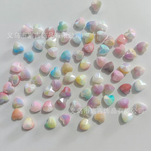 马贝幻彩双色钻石爱心异形珠子diy手机链发饰钥匙扣饰品配件批发