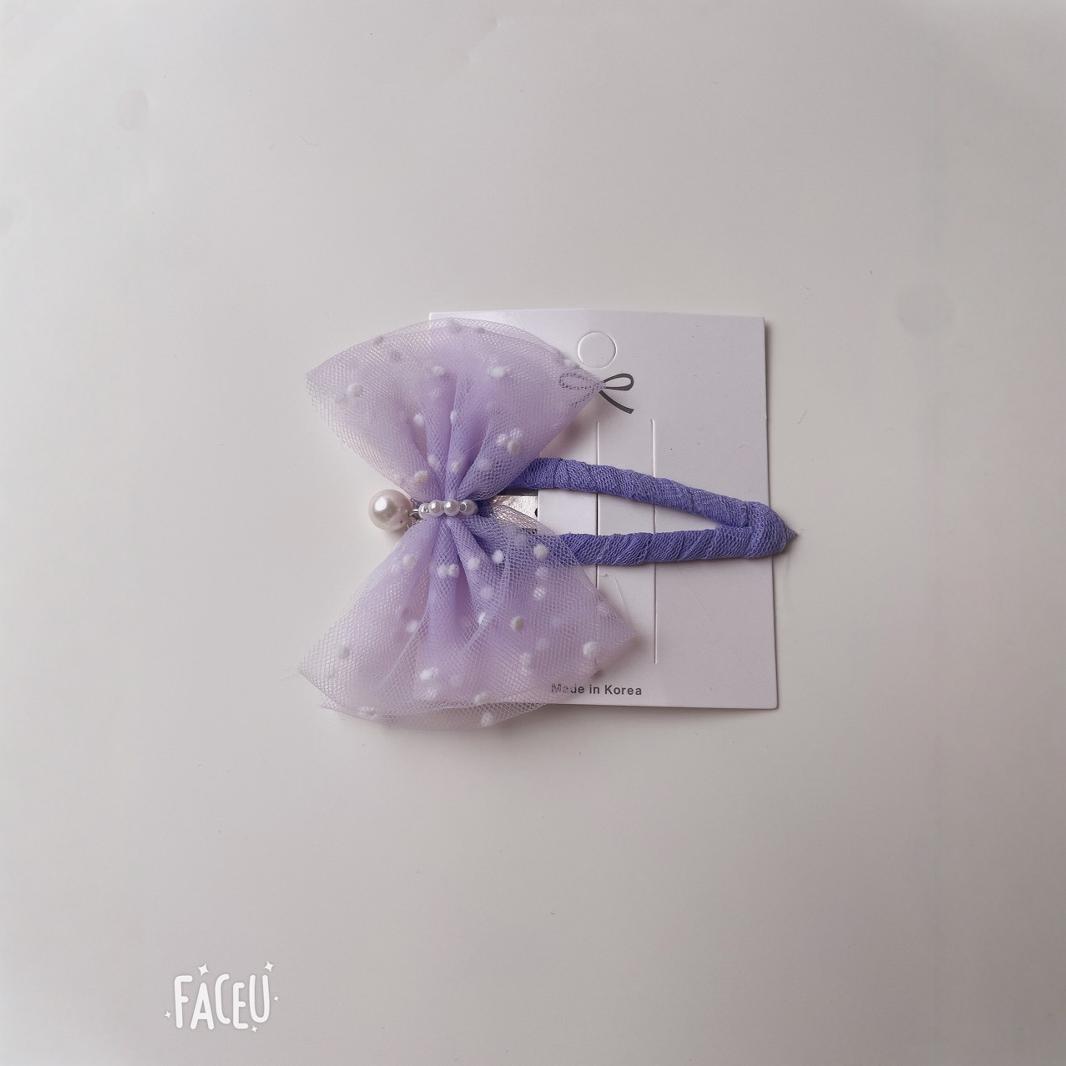 Korean Kidsren's Polka Dot Yarn Bow Hairpin Pearl Pendant Princess Bb Clip Baby Tie-Up Rubber Band Hair Accessories