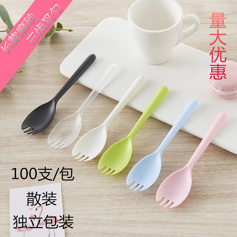 Plastic disposable long spoon