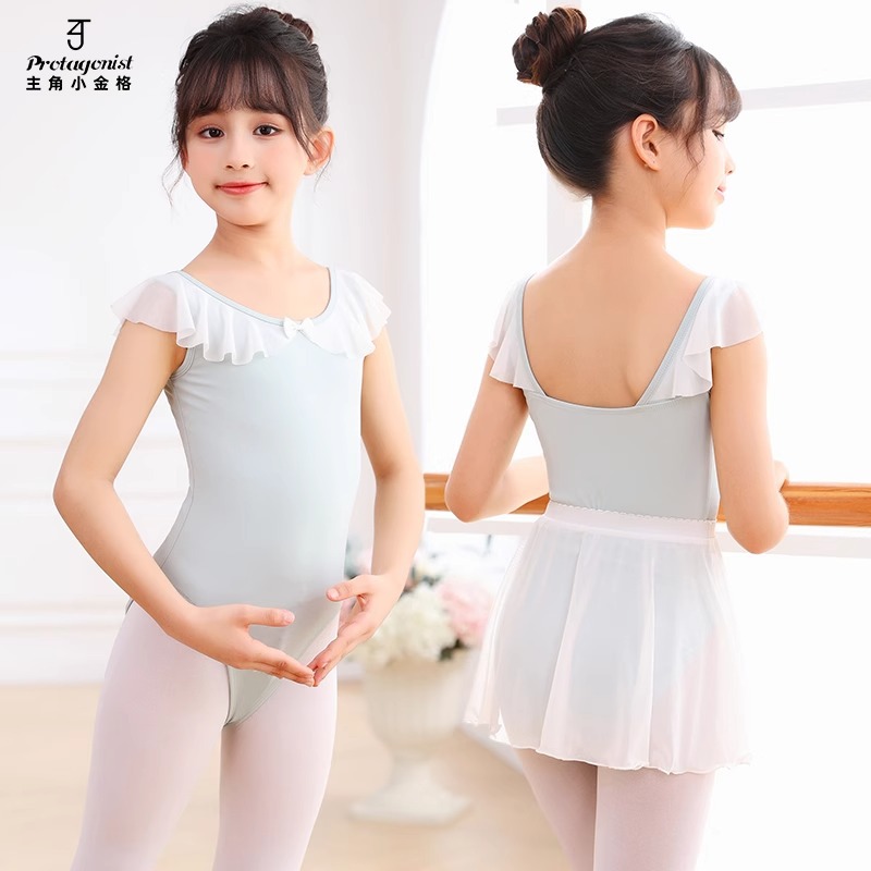 Summer dancing ballet shoes, skirt, children's sports clothing, with short sleeve 4