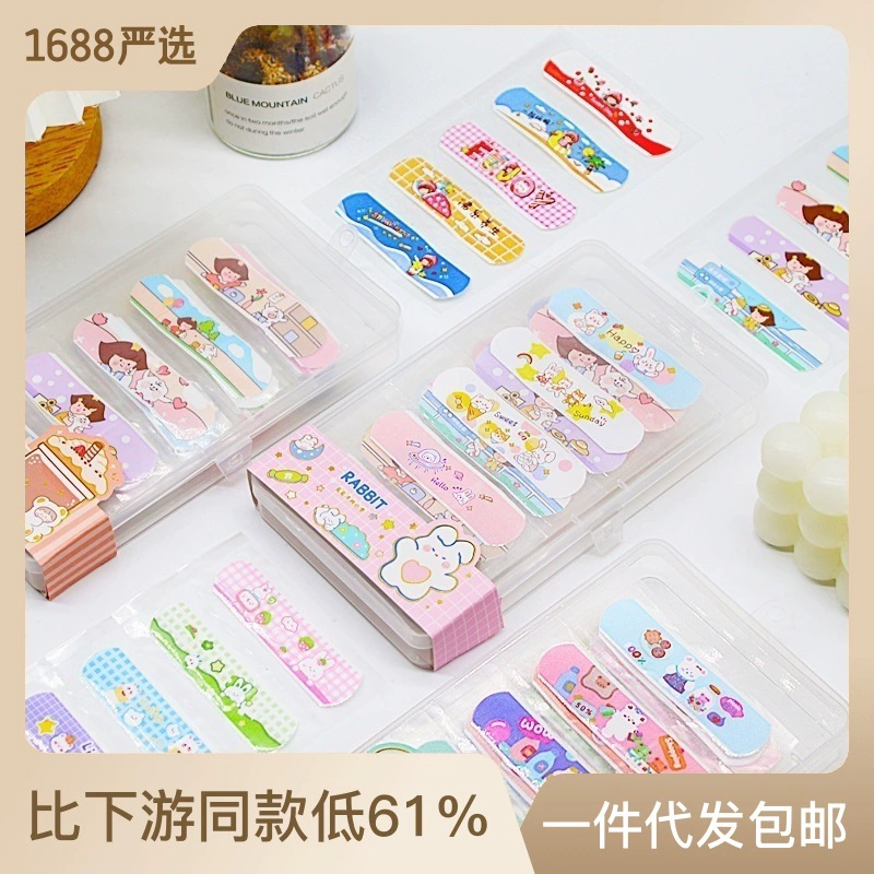 Симпатичные детские наклейки на пальцы с героями мультфильмов в упаковке по 80 штук, портативные, компактные, красивые декоративные наклейки, уличные противоизносные креативные наклейки