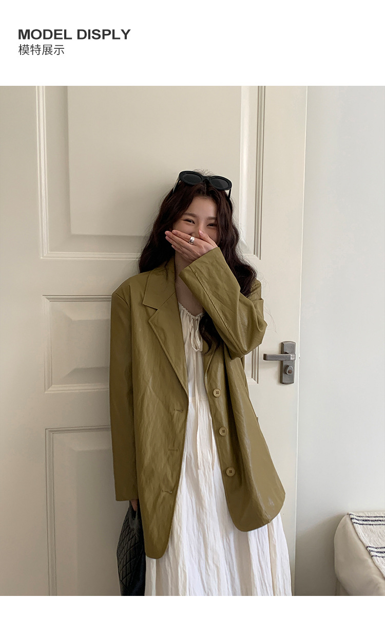 MOXI十三行女装皮衣外套女2024春秋新款韩版女式夹克PU皮夹克上衣详情17
