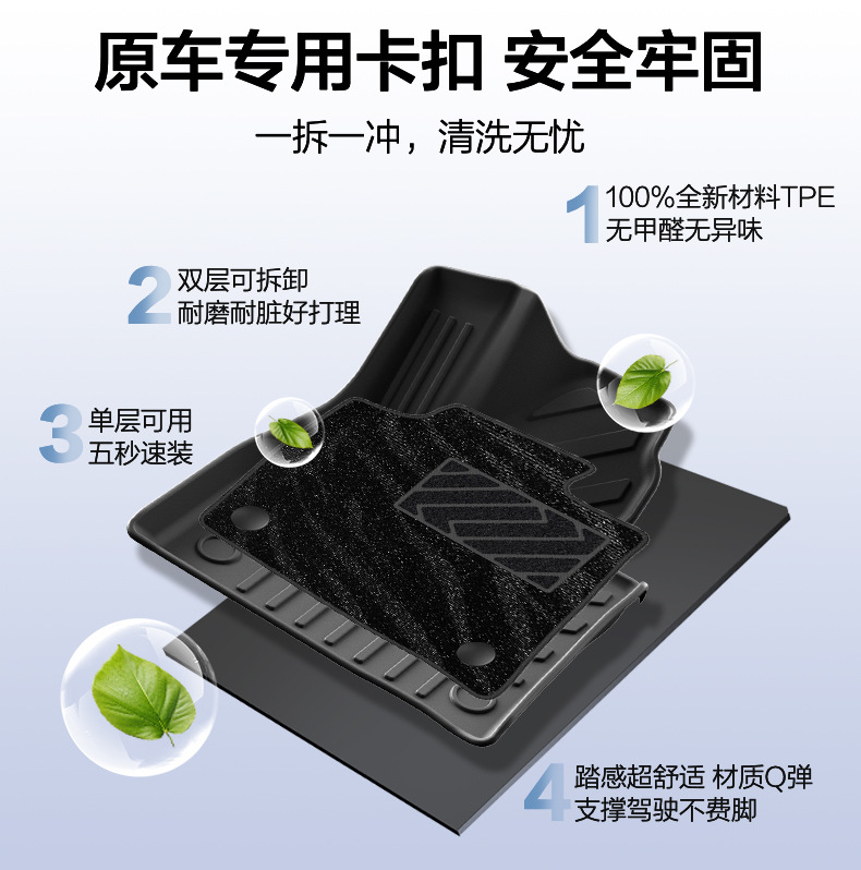 Suitable for 23-25 Models of Leapmotor C11, Trunk Mat, Environmentally Friendly Tpe Car Floor Mat, Double-Layer Floor Mat Wholesale