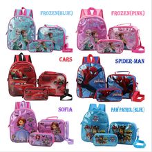 2021亚马逊跨境独角兽狗狗公主男孩女孩儿童书包笔袋挎包套装
