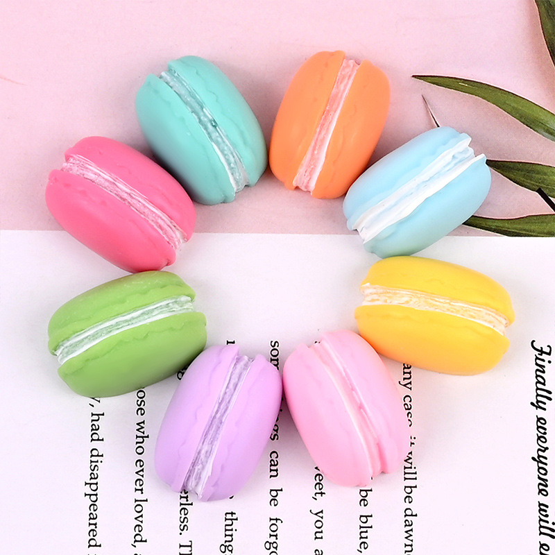 Simulación comida y juego de medio lado macaron resina accesorios de bricolaje pegamento de crema accesorios pequeños accesorios de bricolaje accesorios de resina accesorios pequeños