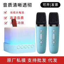 工厂直销Y27蓝牙音箱家用无线音响户外k歌炫彩灯大音量麦克风套装