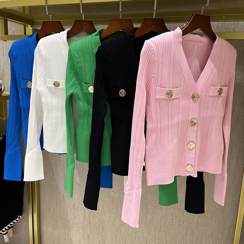 Dalang Chanel style sweater factory wholesale knitted women's cardigan waist-tight short slimming versatile young women's top