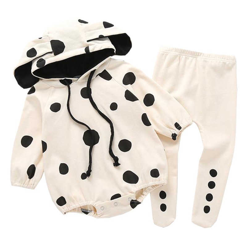 Suministro directo de fábrica bebé primavera y otoño bebé mono punto con capucha mameluco bebé niño manga larga triángulo mameluco