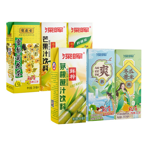 Deephui Fruit and Vegetable Juice Wholesale 250ml*24 Boxes Snow Pear Chrysanthemum Scutellaria Root Sugarcane Water Chestnut Whole Box Plant Beverage
