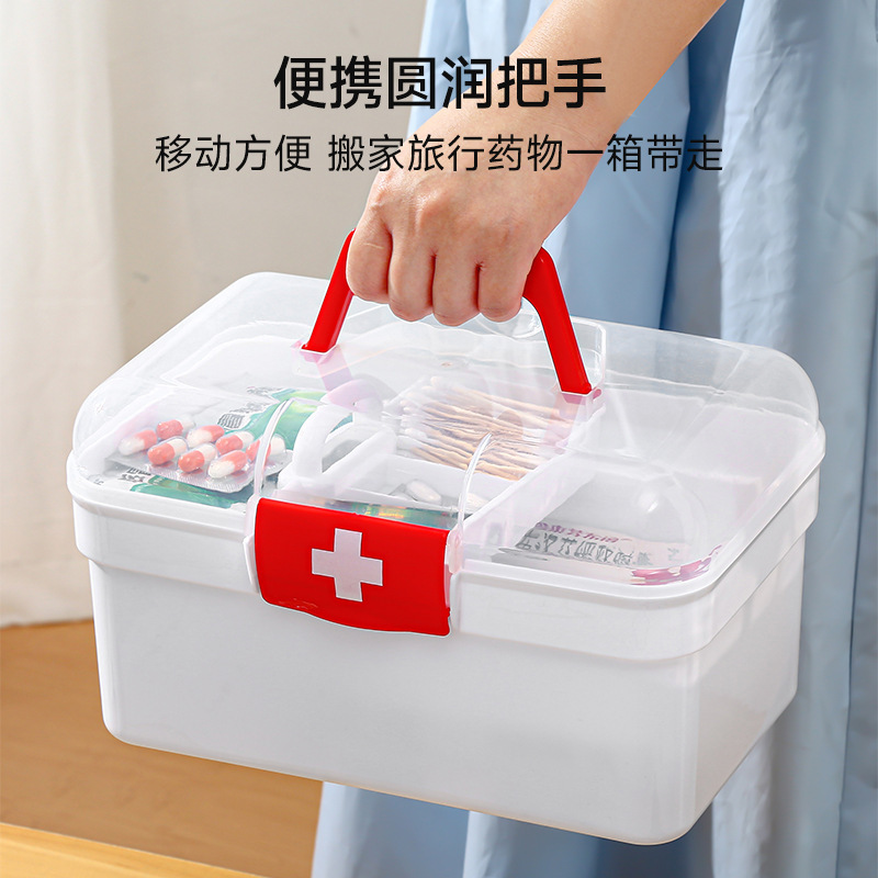 医药箱家庭装学生宿舍大容量储物箱小型药物药品收纳盒家用小药箱|undefined