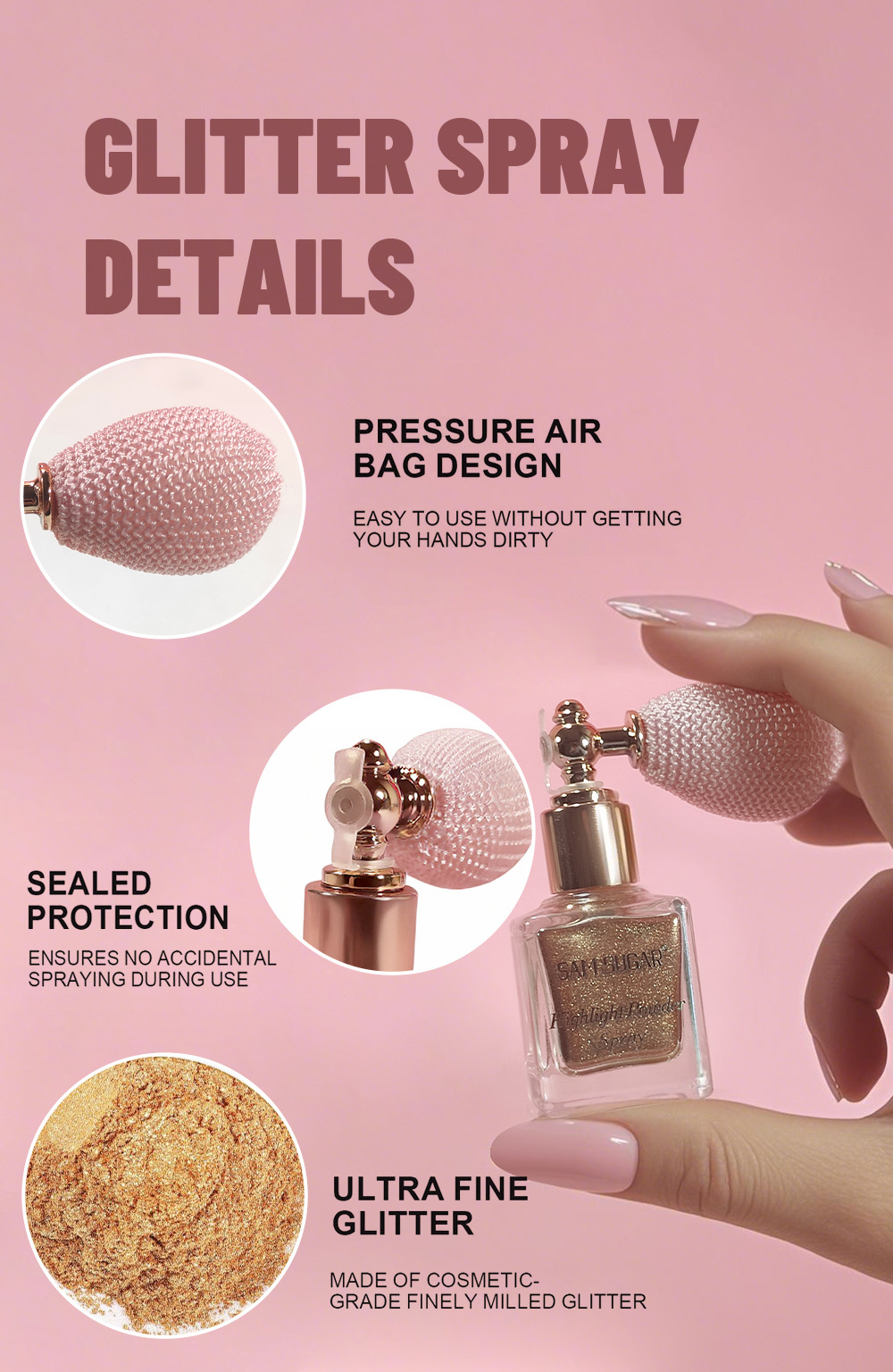 Glitzerndes Highlighter Puder Spray Für Gesicht Und Körper_voghion.com