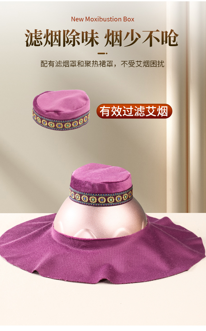 Portable Moxibustion Box Ai Mei Jiu Household Warming Moxa Stick Holder with Acupoint Chart specifications