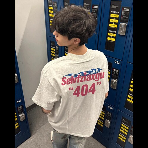 Summer Fun American Retro Brand Personality Letter Print Crew Neck Short Sleeve T-Shirt Men's Top Instagram Trend