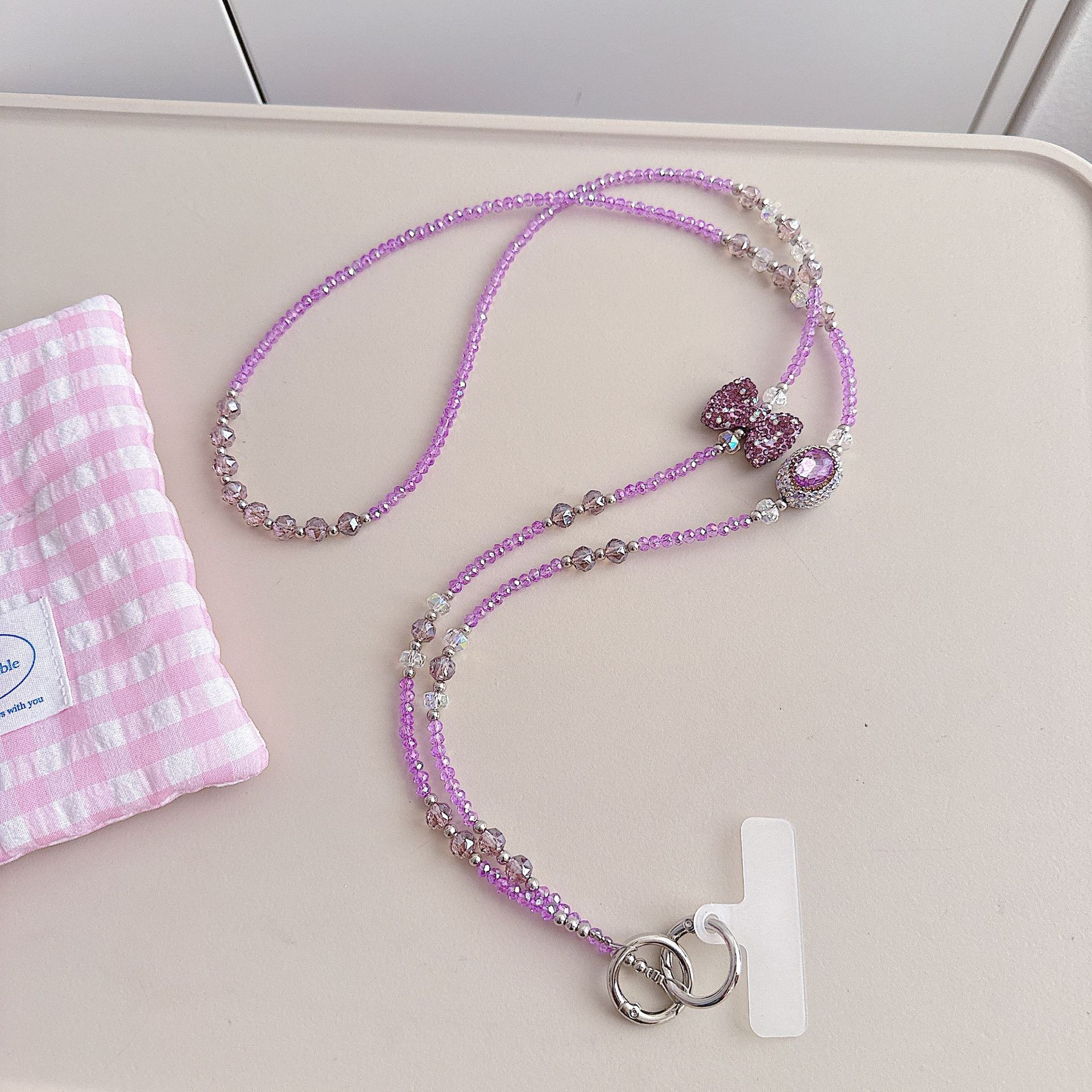 Boutique hecho a mano de alta gama teléfono móvil cadena colgante ins mujer ligero lujo dulce fresco estilo princesa moda teléfono móvil cadena colgante mensajero largo