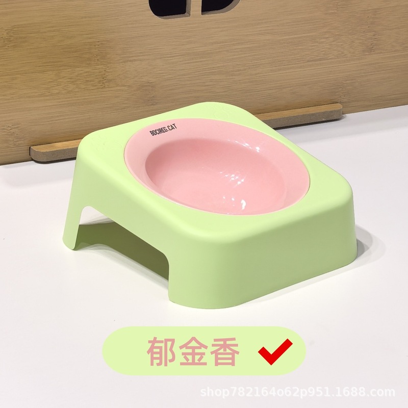 马卡龙高颜值飞碟猫碗陶瓷粮碗猫咪饭碗铁架护颈托架狗狗食盆狗碗|undefined