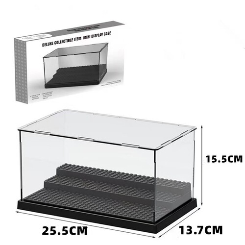 Compatible LEGO Small-Brick Minifigure Display Box Stand, Acrylic Panel Decorative Piece, Transparent Dustproof Storage Case