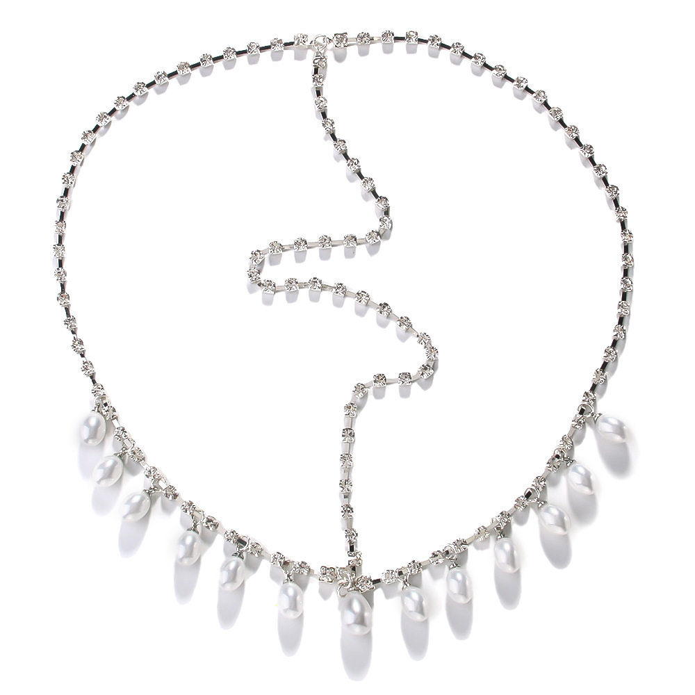 Temperamento europeo y americano bordilla perla banda de cabello moda simple tocado de diamante accesorios de moda para mujeres Headwear