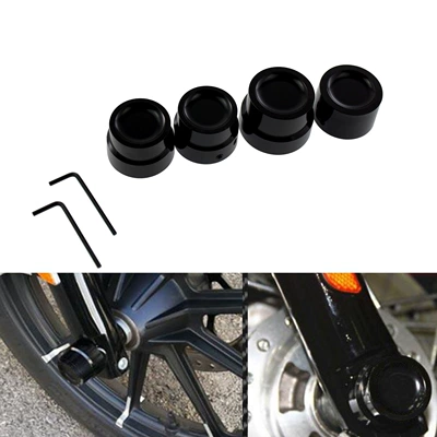 Motorcycle modification accessories Harley XL883/1200 Dai Na big gliding Road King front and rear axle cover screw cap (Motosiklet ləvazimatları və aksesuarları) - rc-black-front-axle-cover-2pcs-without-logo