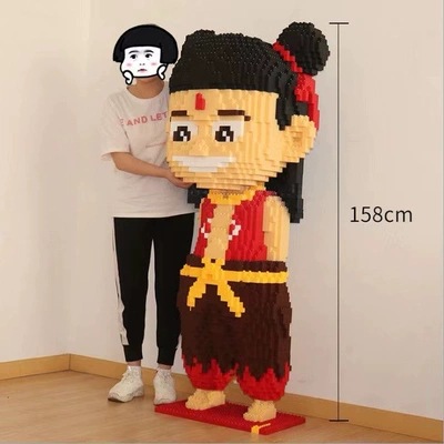 Bloques de construcción de partículas grandes Mario bloques de construcción decoración de apertura rompecabezas de alta dificultad juguetes de montaje 1,8 m Iron Man