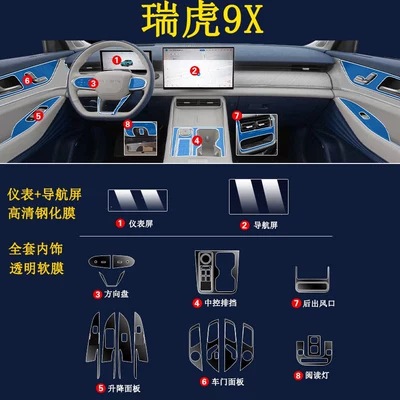 Screen Tempered Glass, and Complete Collection – Car interior film - tiggo-9x-full-set-transparent-soft-film-instrument-navigation-screen-high-definition-tempered-film