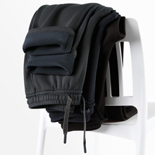 【三防】秋冬羊毛蚕丝加绒加厚防风裤男休闲长裤宽松直筒运动卫裤