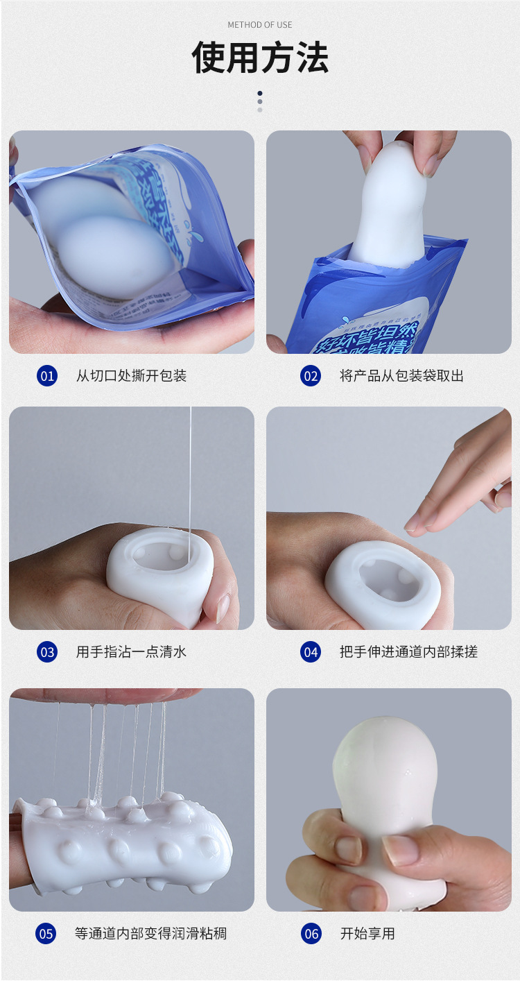 Mystery Girl Relaxed Manual Masturbation Egg for Men, White, Discreet Adult Toy — detail image 27