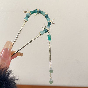 Horquilla de abanico nuevo estilo chino retro de alta gama placa de metal horquilla de pelo Hanfu cheongsam horquilla horquilla accesorios para el cabello femenino