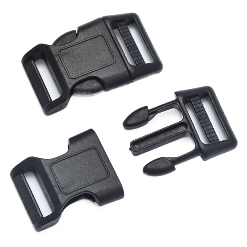 Pet Collar Accessories Mini Webbing Safety Buckle Plastic Pet Clip Buckle Curved Clasp with Lock Toggle Switch