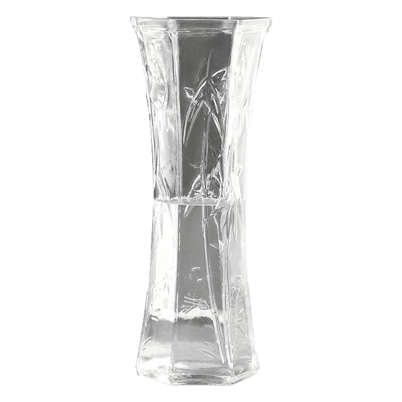Florero de cristal 30 hexagonal transparente grande hidropónico rico lirio bambú florero escritorio Sala estar casera