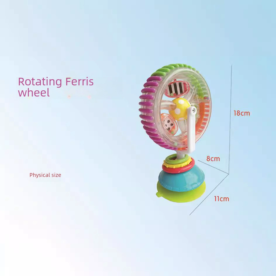 Rotating Ferris Wheel Toy, Early Education Spinner with Suction Base, 3 Colors