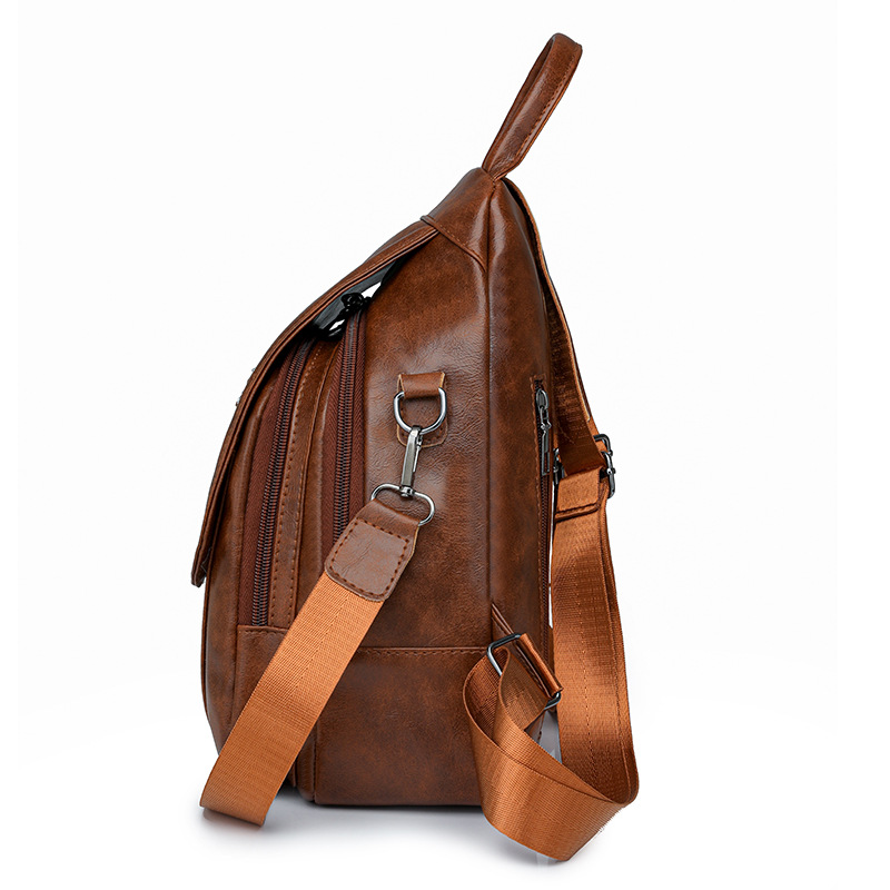 Comercio exterior al por mayor 2024 nuevo estilo europeo y americano retro señoras PU mochila multifuncional para viajeros urbanos