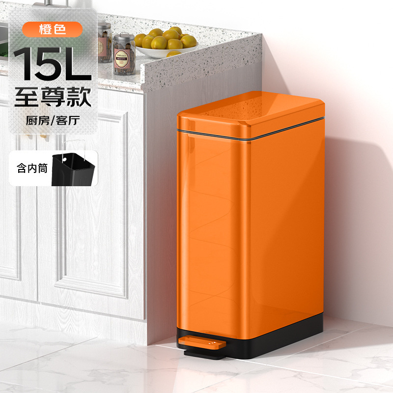 家庭用の軽い贅沢なステンレス製のゴミ箱キッチンの足踏み式トイレの蓋付きの挟み付きのゴミ箱の卸売り|undefined