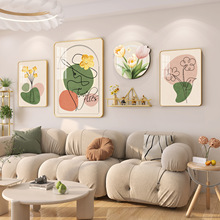 北欧治愈系客厅装饰画奶油风沙发背景墙挂画高级感温馨墙壁组合画