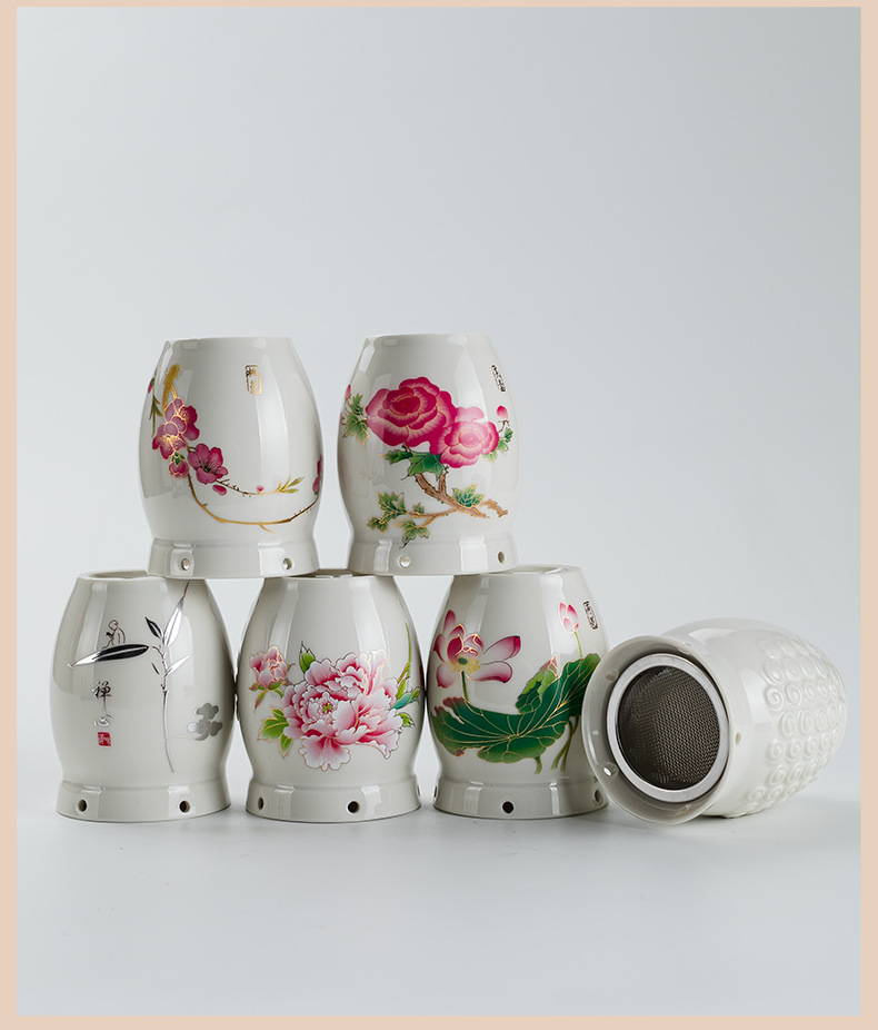 Ceramic Moxa Jar Portable Moxibustion Cup with Gua Sha Massage Function Double Layer Heat Storage preparation