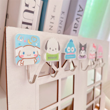 日系库洛米黏胶挂钩亚克力家用厨房门后单个挂钩厕所挂毛巾黏胶钩