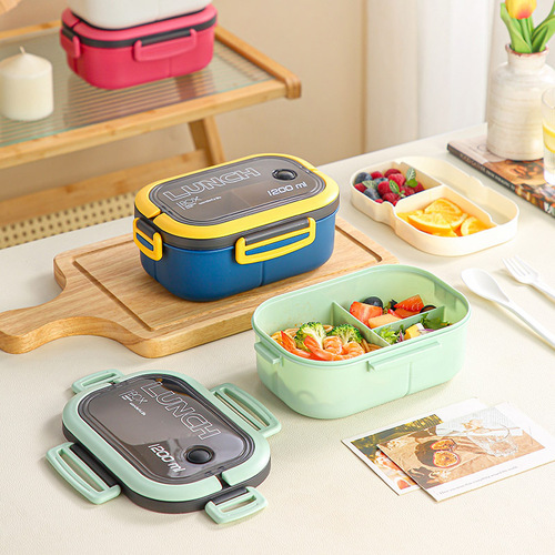 Lunchbox Double-layer Bento Box Student Divided Rice Container Microwave Dedicated Office Worker Portable Lunch Box