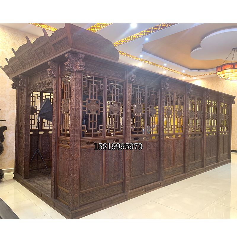 中式仿古千工拔步床传统老式踏步床实木雕花架子床明清古代宫廷床|undefined