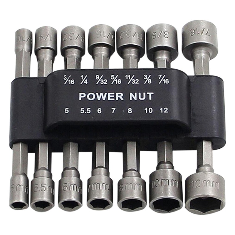 14-pieza no magnética combinación manga traje al por mayor eléctrico hexagonal lote cabeza tornillo suéter neumático viento lote manga cabeza