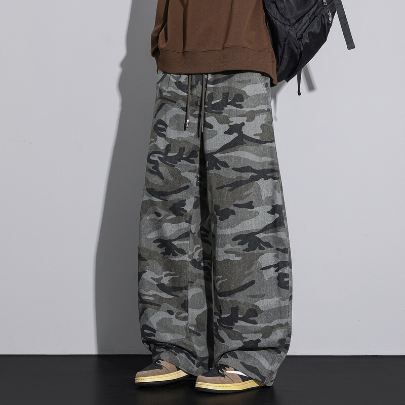 Vintage Washed Heavyweight Pure Cotton Camouflage Casual Pants for Men, New Autumn Trendy Brand Loose Outdoor Work Pants Vintage Washed Heavyweight Pure Cotton Camouflage Casual Pants for Men, New Autumn Trendy Brand Loose Outdoor Work Pants