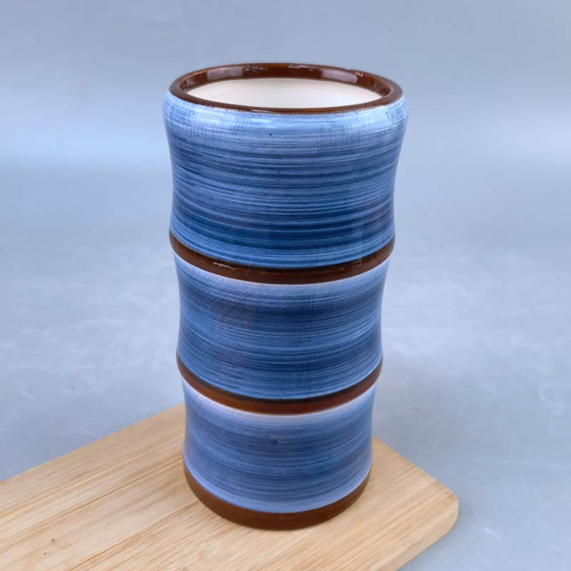 Taza de bambú Tótem de cerámica Taza de cóctel de bambú verde de imitación creativa Taza de bambú de paisaje con regalo impreso LOGO