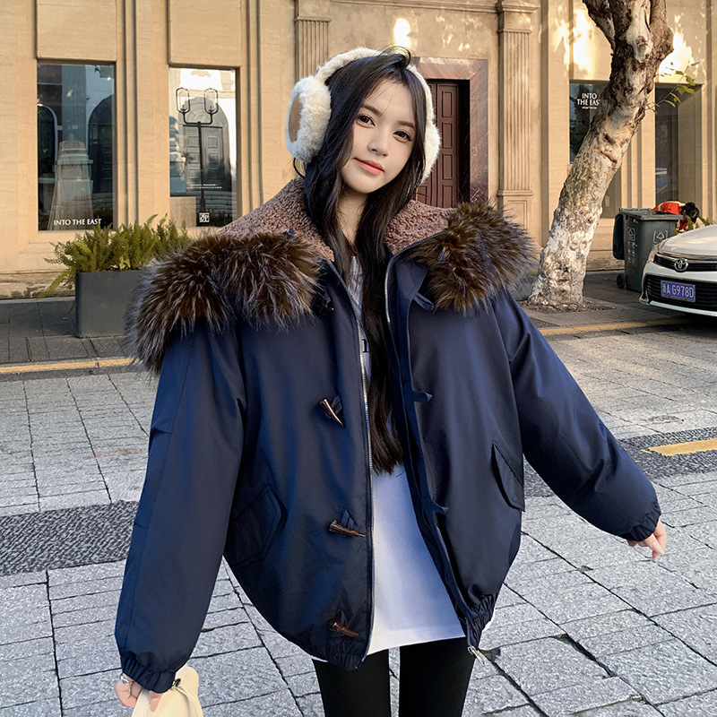2025 invierno nuevo abrigo de algodón de pluma para mujeres retro corno de buey pie de botón para superar el grosor de la chaqueta de algodón coreano image 4