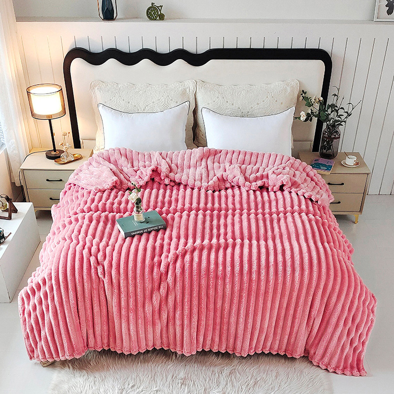 Transfronterizo nuevo Amazon 4 cm de estilo nórdico tira de lana de conejo mantas de peluche aire acondicionado hogar siesta mantas de comercio exterior