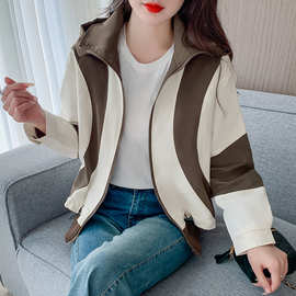 巴恩风美式复古街头冲锋衣外套女新款爆款小个子运动棒球服加工