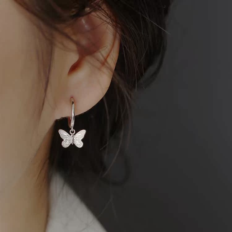 Beautiful Butterfly Ear Buckle Fashion Elegant All-match Ear Ring Earrings Atmospheric All-match Optional Earrings European and American Internet Red Women
